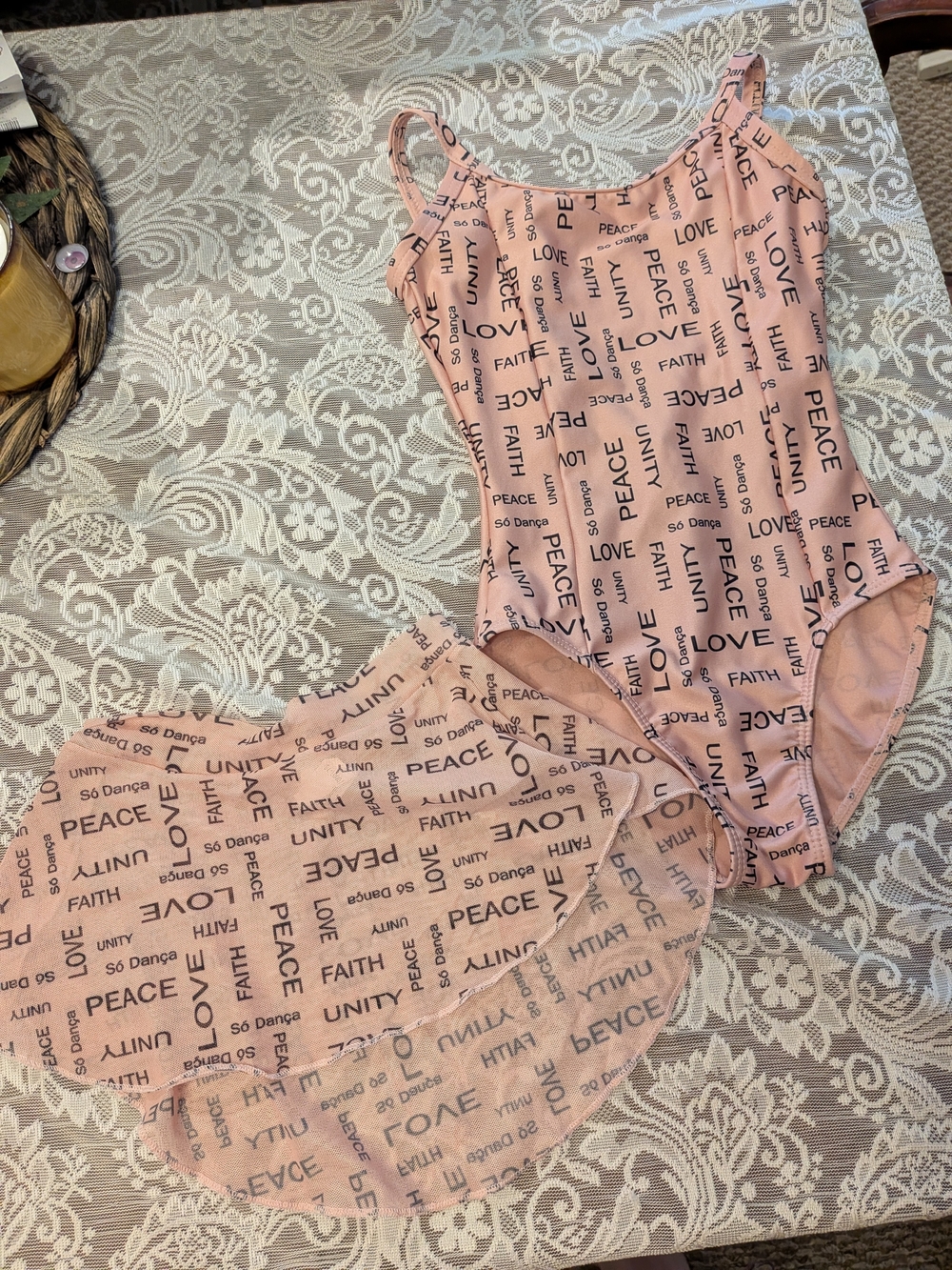 So Danca Girls Leotard And Skirt Set Size 6x/7